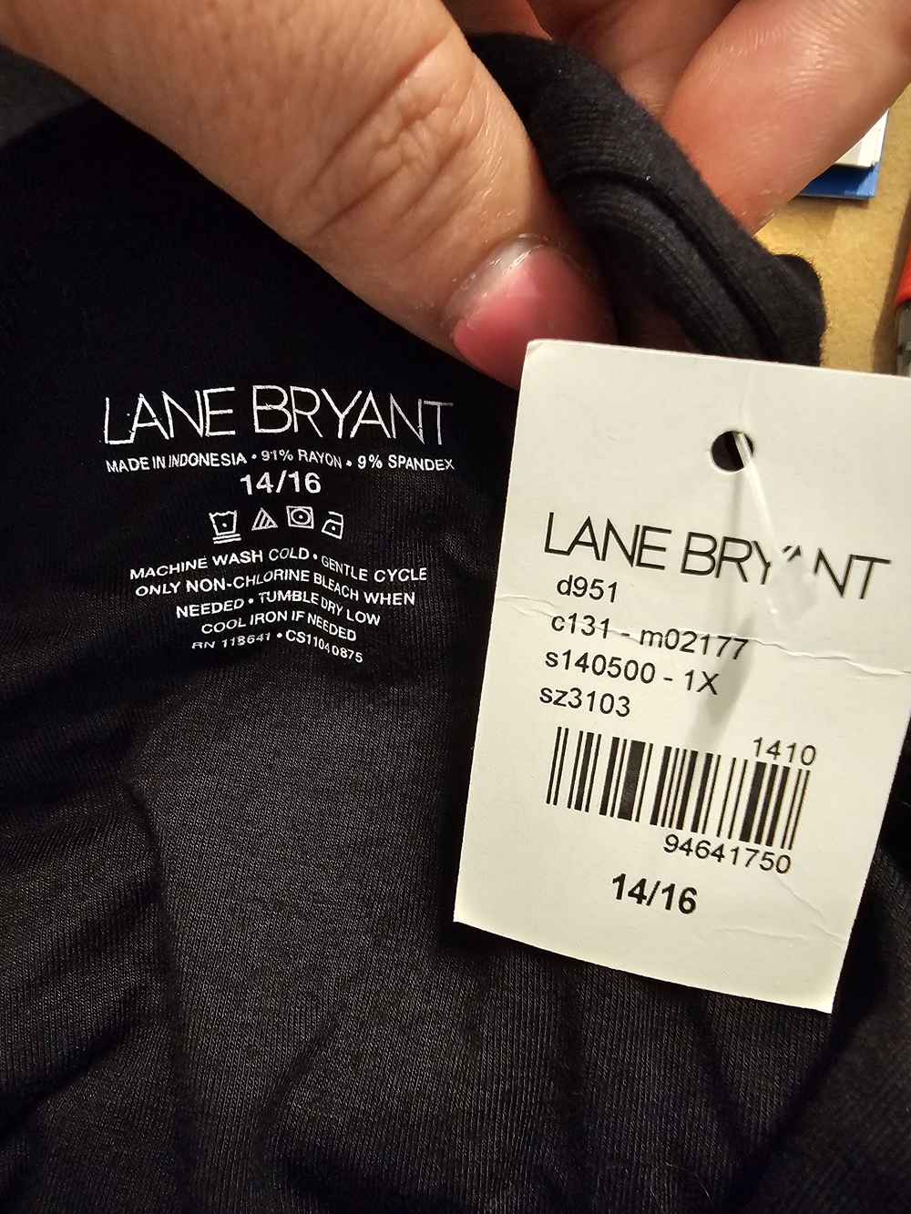 Lane Bryant Black Ruffle-Front Tank with Cross Back Straps - Picture 3 of 3